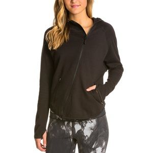Onzie asymmetric zip black hoodie